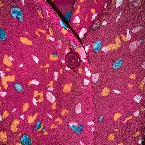 Pink/ Multi Color Long Sleeve Blouse Size Large - Picture 3 of 7